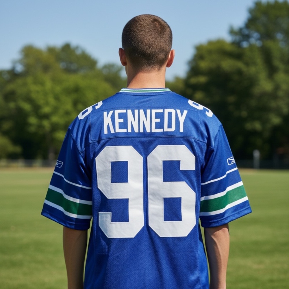 Blue and White Men's Jersey - Picture 4 of 5